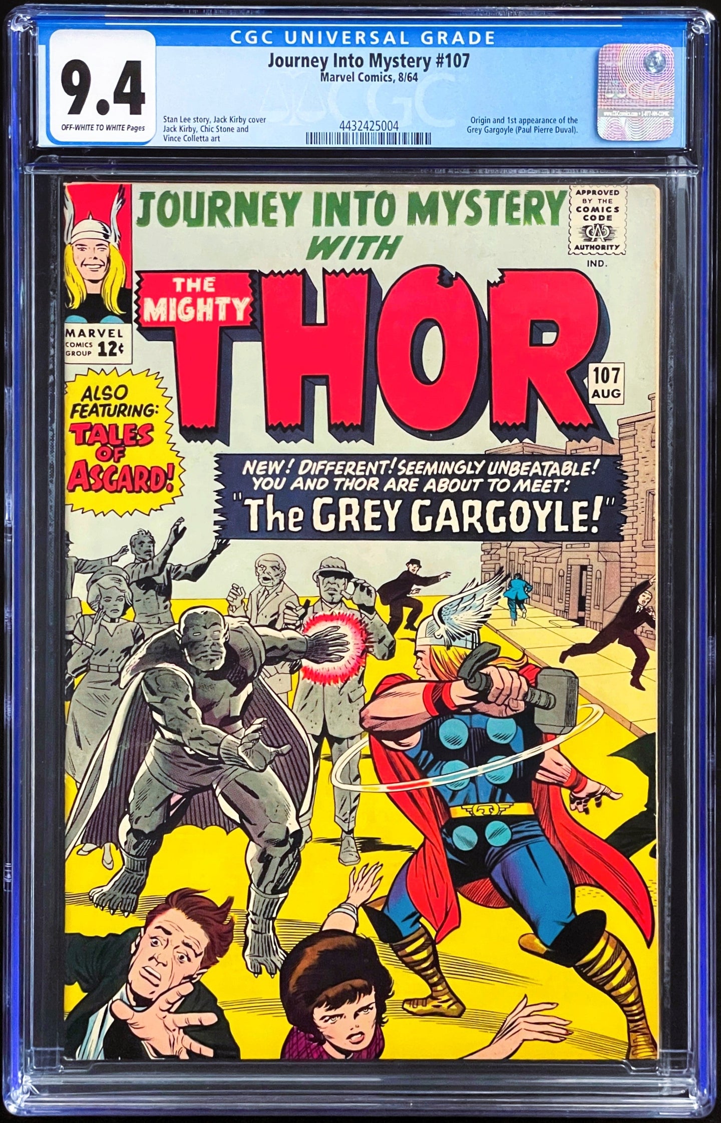 Journey Into Mystery #107 CGC 9.4 Marvel Comics 1964 1st Grey Gargoyle 1st Karnilla