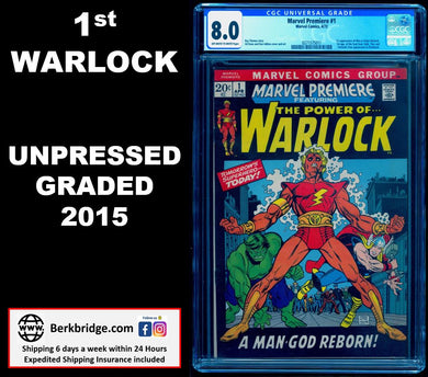 MARVEL PREMIERE #1 CGC 8.0 OW WHITE 🔥 ORIGIN & 1st ADAM WARLOCK