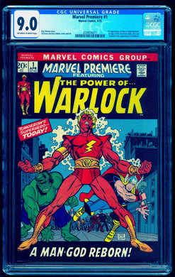 MARVEL PREMIERE #1 CGC 9.0 OW WHITE 🔥 ORIGIN & 1st ADAM WARLOCK