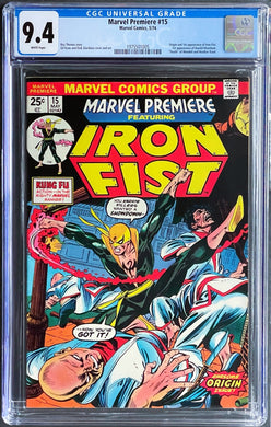 MARVEL PREMIERE #15 CGC 9.4 WHITE PAGES 💎 1st IRON FIST