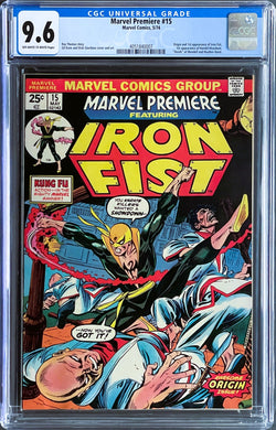 MARVEL PREMIERE #15 CGC 9.6 OW WHITE PAGES 💎 1st IRON FIST (UNPRESSED)