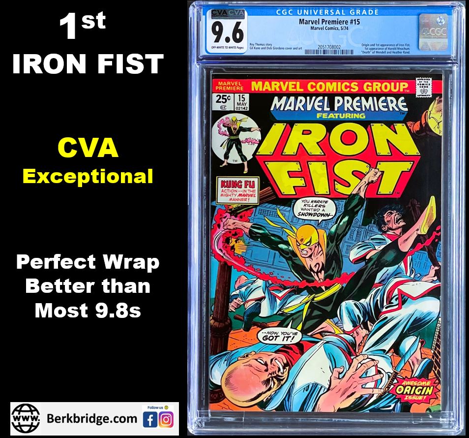 Marvel Premiere #15 CGC 9.6 CVA Exceptional 💎 1st IRON FIST 1974