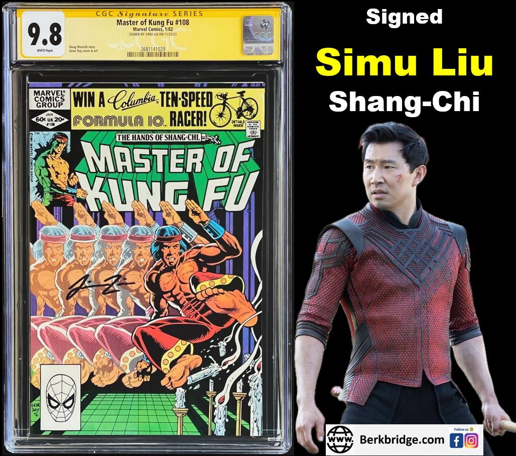 Master of Kung Fu #108 CGC 9.8 SS Simu Liu Shang-Chi 1979 Marvel Comics 1 of 1 Signed