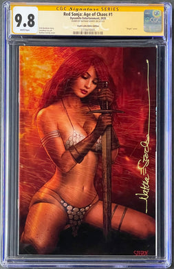 RED SONJA AGE OF CHAOS #1 CGC 9.8 SS 💎 SZERDY VIRGIN VARIANT