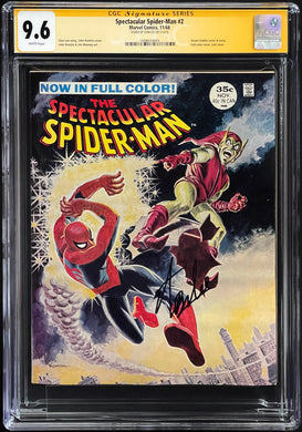 SPECTACULAR SPIDER-MAN #2 CGC 9.6 SS STAN LEE WHITE PAGES 💎 JOHN ROMITA COVER