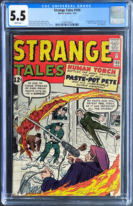 STRANGE TALES #104 CGC 5.5 WHITE PAGES 💎 1st PASTE-POT PETE