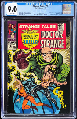 STRANGE TALES #157 CGC 9.0 WHITE PAGES 💎 1st LIVING TRIBUNAL 1967