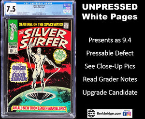 Silver Surfer #1 CGC 7.5 White UNPRESSED 1968 Marvel Comics (Presents as 9.4)