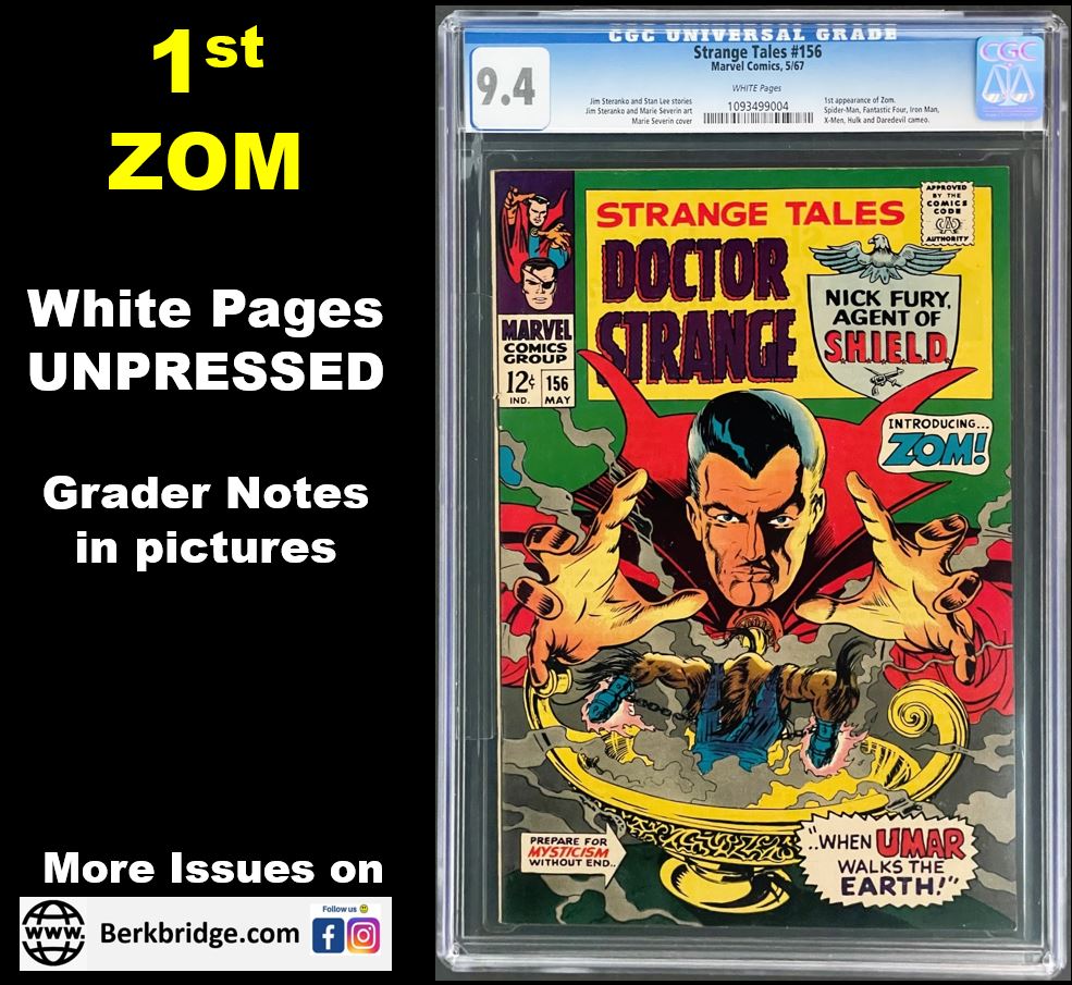 Strange Tales #156 CGC 9.4 1967 Marvel Comics 1st App ZOM White Pages UNPRESSED