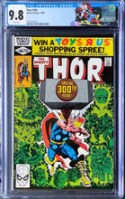 Load image into Gallery viewer, THOR #300 CGC 9.8 WHITE PAGES 💎 Custom Silver Surfer 4 Image Label