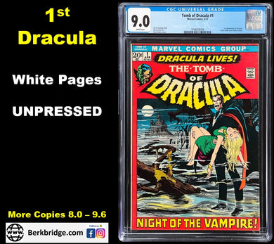 TOMB OF DRACULA #1 CGC 9.0 WHITE PAGES 💎 UNPRESSED (8008)