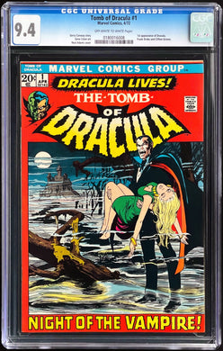 TOMB OF DRACULA #1 CGC 9.4 OW WHITE PAGES 💎 UNPRESSED GRADED IN 2011