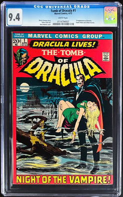 TOMB OF DRACULA #1 CGC 9.4 WHITE PAGES 💎 UNPRESSED (4007)