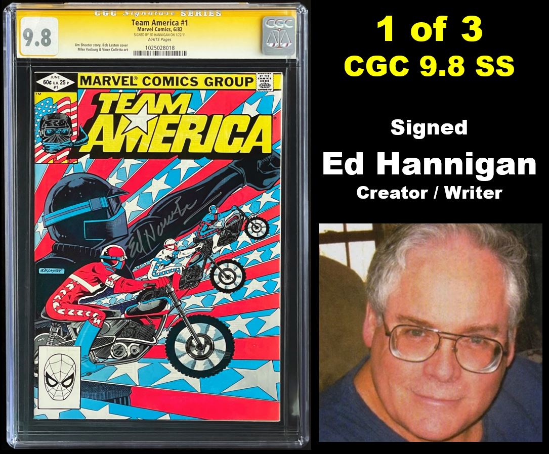 Team America #1 CGC 9.8 SS Ed Hannigan 💎 1 of 3 Signed