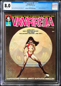 VAMPIRELLA #1 CGC 8.0 WHITE PAGES  💎 1969 ORIGIN & 1st APPEARANCE