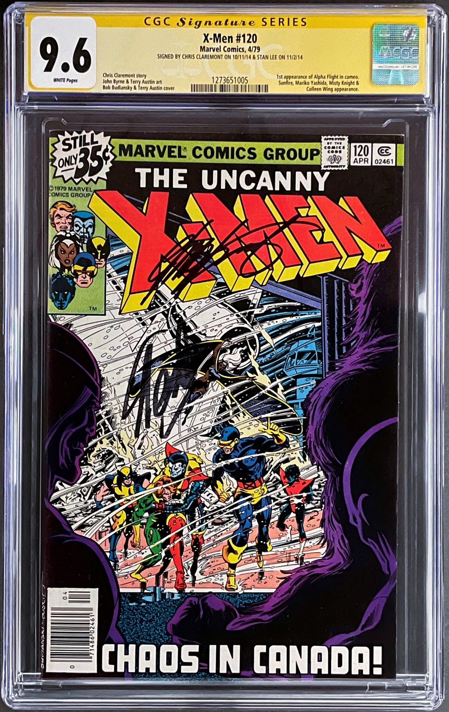 X-MEN #120 CGC 9.6 SS WHITE PAGES 🔥 Signed STAN LEE & CHRIS CLAREMONT