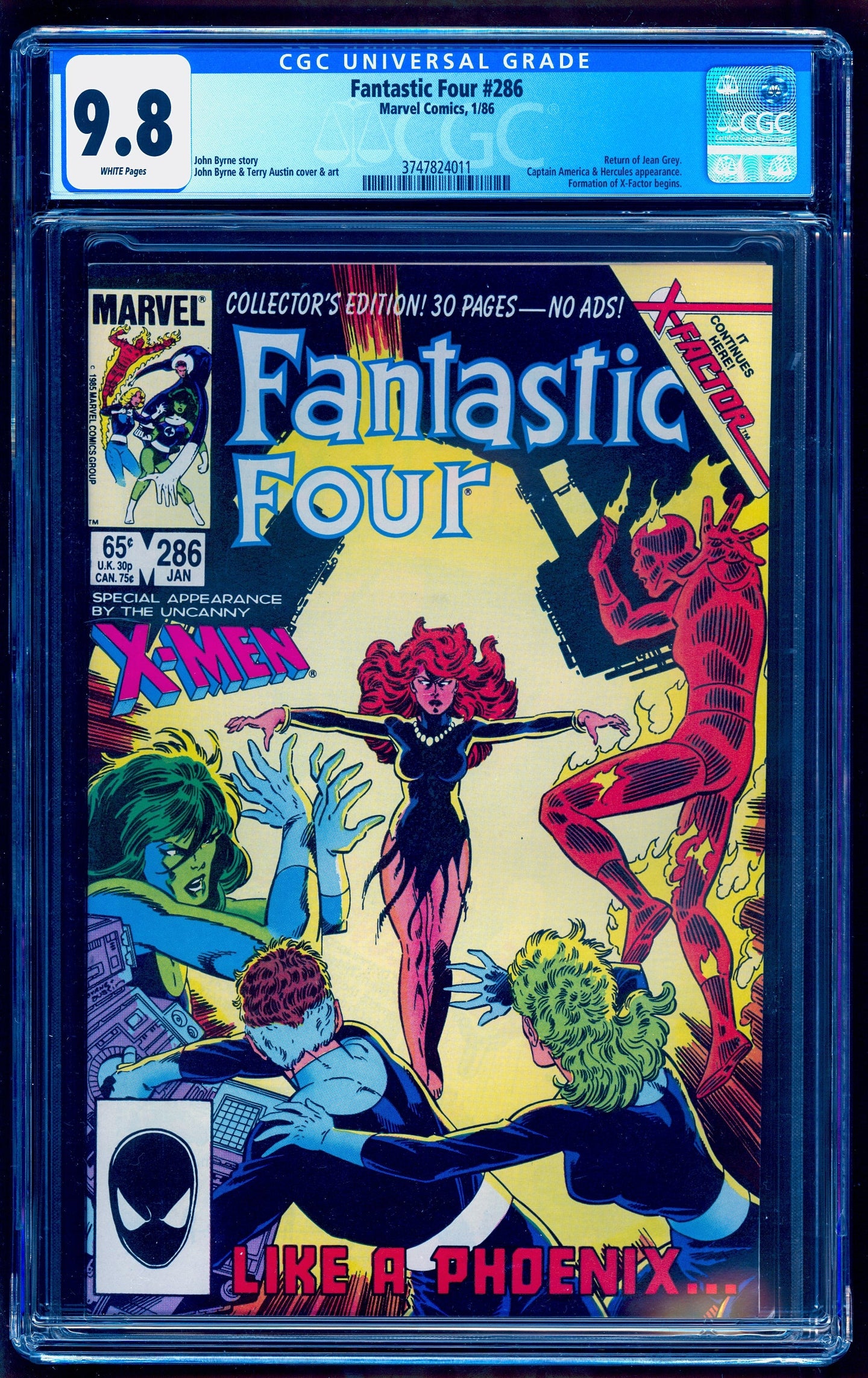 FANTASTIC FOUR #286 CGC 9.8 WHITE PAGES