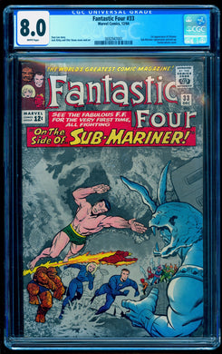 FANTASTIC FOUR #33 CGC 8.0 WHITE PAGES 💥 1st ATTUMA