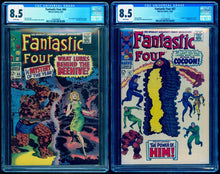 Load image into Gallery viewer, FANTASTIC FOUR #66 &amp; #67 CGC 8.5 WHITE PAGES 💎 ORIGIN &amp; 1st HIM