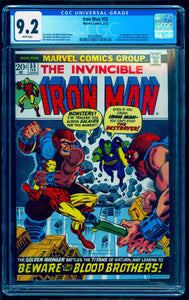 IRON MAN #55 CGC 9.2 WHITE PAGES 💎 1st STARFOX THANOS DRAX KRONOS