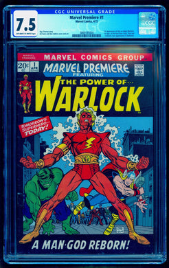 MARVEL PREMIERE #1 CGC 7.5 OW WHITE 🔥 ORIGIN & 1st ADAM WARLOCK