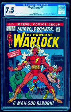 MARVEL PREMIERE #1 CGC 7.5 OW WHITE 🔥 ORIGIN & 1st ADAM WARLOCK