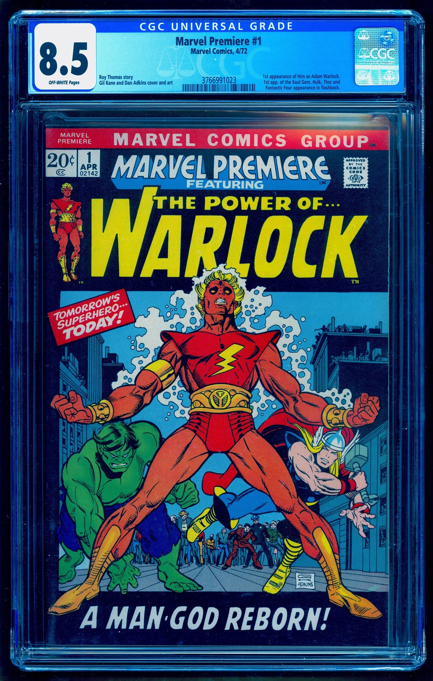 MARVEL PREMIERE #1 CGC 8.5 OFF WHITE 🔥 ORIGIN & 1st ADAM WARLOCK