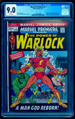 MARVEL PREMIERE #1 CGC 9.0 WHITE PAGES 💎 ORIGIN & 1st ADAM WARLOCK