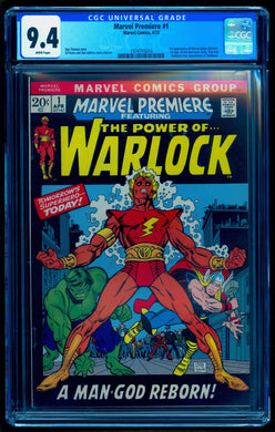 MARVEL PREMIERE #1 CGC 9.4 WHITE PAGES 💎 1st ADAM WARLOCK