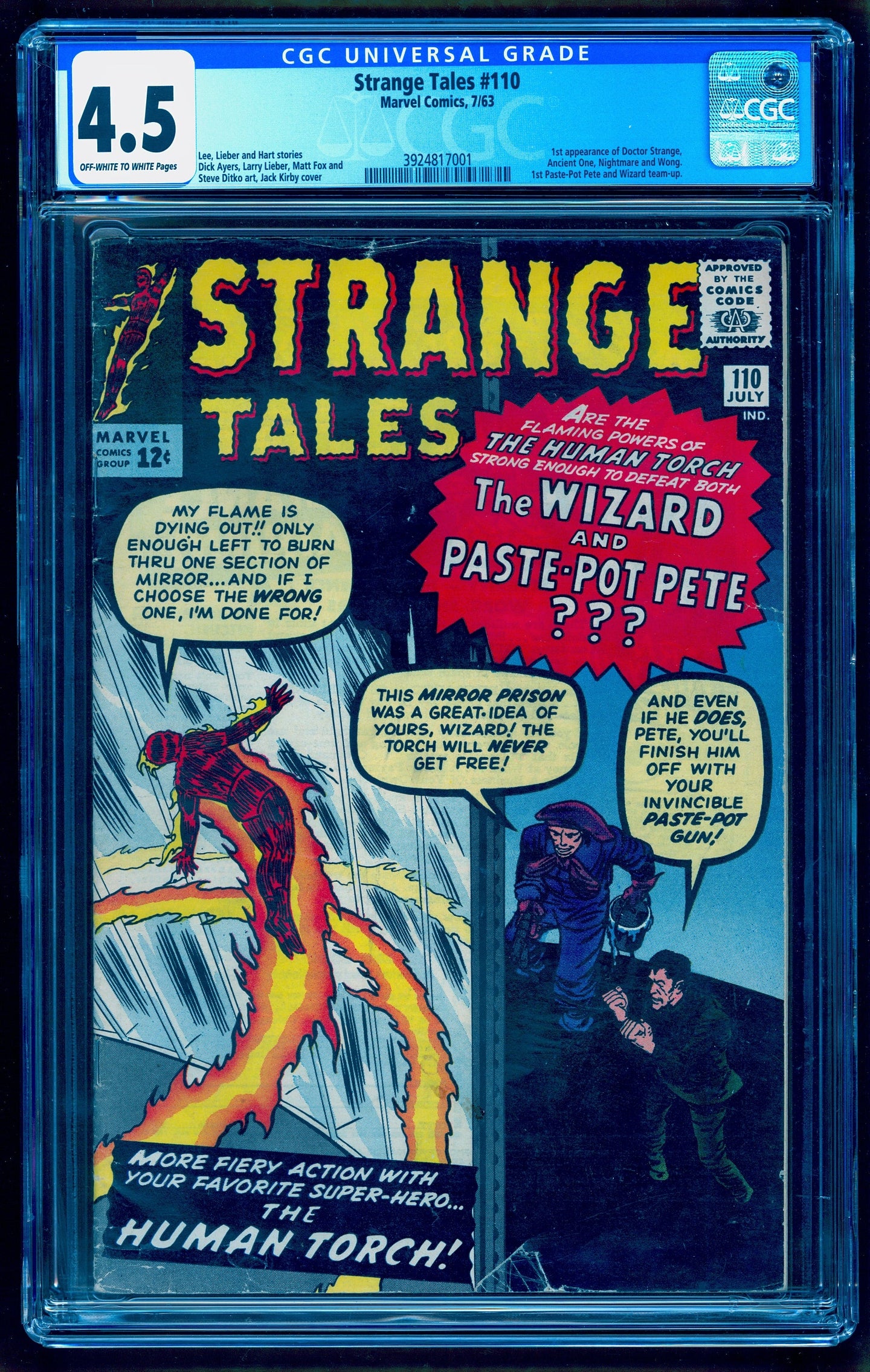 STRANGE TALES #110 CGC 4.5 OW WHITE PAGES 🔥 1st DOCTOR STRANGE