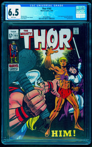 THOR #165 CGC 6.5 WHITE PAGES 🔥 1st FULL HIM ADAM WARLOCK